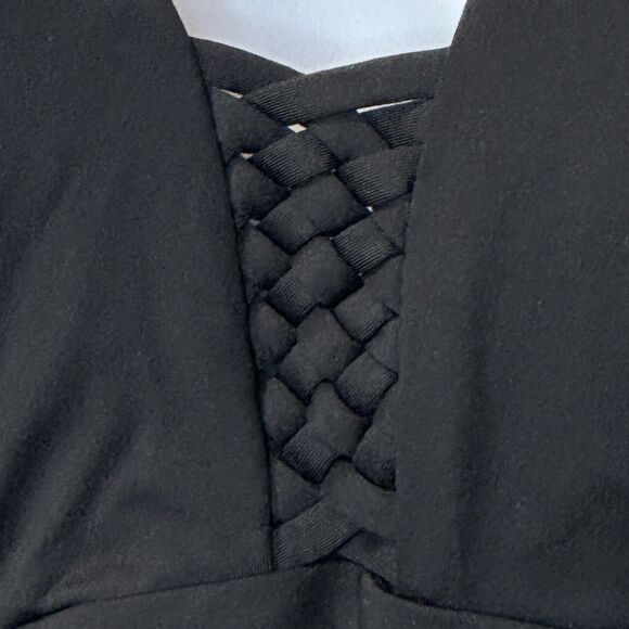 Sea Level Basket-Weave Multiway Straps One Piece Swimsuit Black Women 6 NWOT - Picture 6 of 11